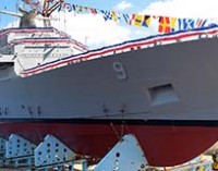 Botadura de costado del USS Little Rock