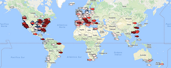 Mapa interactivo elaborado por Oceana