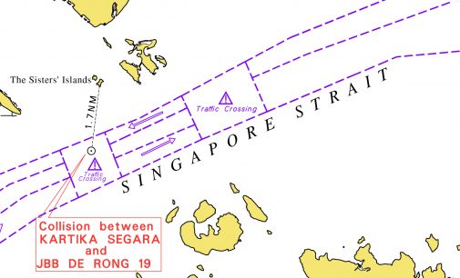 5 marineros desaparecidos tras el choque de dos buques en el Estrecho de Singapur