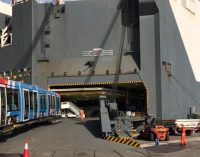 Pionero sistema de embarque de tranvías en el Puerto de Santander