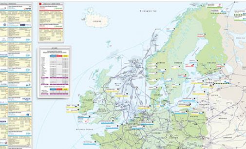 Mapa de las infraestructuras europeas de GNL de 2018