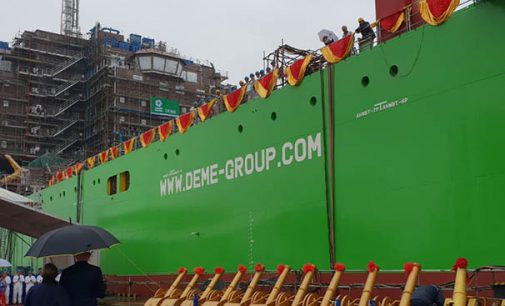 Botado en China el buque de instalación de parques eólicos offshore Orion