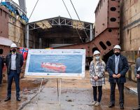 Puesta de quilla del primer barco de suministro de GNL construido en España