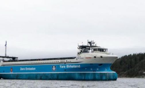 El buque portacontenedores Yara Birkeland, alimentado por un sistema de baterías de Lechanché