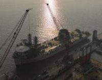 Botadura del buque de instalación eólica marina, Les Alizés