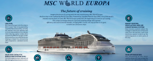 MSC World Europa es el crucero que sigue y marca el estándar de sostenibilidad