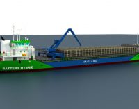 El sistema de baterías para el nuevo granelero  híbrido de Hagland permite escalas en puertos sin emisiones