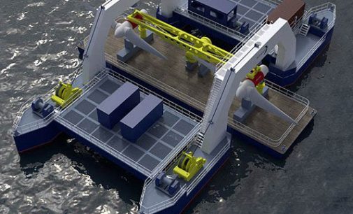 HydroWing presenta la barcaza para dar servicio a su tecnología mareomotriz