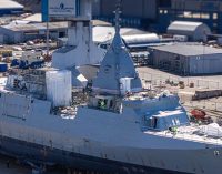 Puesta a flote de la nueva corbeta clase Pohjanmaa de la armada finlandesa
